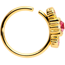 Load image into Gallery viewer, 20G Pink CZ Gold Tone Fashion Fusion Seamless Circular Ring