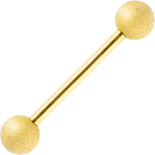 Load image into Gallery viewer, Gold Color PVD Sandblasted Barbell Tongue Ring