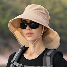 Load image into Gallery viewer, One Size Women Wide Large Sun Hat Bucket Hat Summer Outdoor Fishing Hiking UV Anti Neck Protection Shawl Wide Hat UV Sun Protection Safari Unisex Cap Ladies Hat Sport Summer Hat
