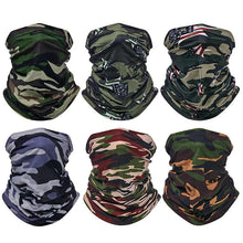 Load image into Gallery viewer, Outdoor Balaclava Bandana Uv Biker Cover Scarf Seamless Magic Headband Camouflage Neck Gaiter Face Cover Headwear Scarf Uniesx Men Women Bandanas Polyester Breathable Windproof Anti UV Neck Cover Camping Hiking Climbing Face Mask Headband
