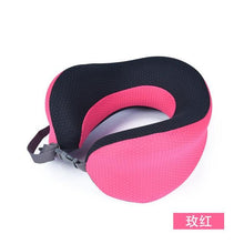 Load image into Gallery viewer, Outdoor Neck Support Pillow Headrest Travel Folding Slow Rebound Journey Trip Cushion Memory Foam Travel Pillow Neck Pillow, Ideal for Airplane Travel Comfortable Lightweight Improved Support Design Machine Washable Cover Must Have Travel Accessories