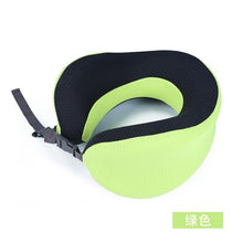 Load image into Gallery viewer, Outdoor Neck Support Pillow Headrest Travel Folding Slow Rebound Journey Trip Cushion Memory Foam Travel Pillow Neck Pillow, Ideal for Airplane Travel Comfortable Lightweight Improved Support Design Machine Washable Cover Must Have Travel Accessories