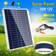 Load image into Gallery viewer, Outdoor Solar Panel 12V 25W Car Battery Charger