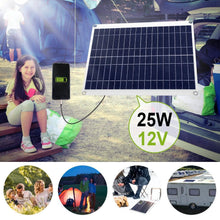 Load image into Gallery viewer, Outdoor Solar Panel 12V 25W Car Battery Charger