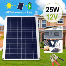 Load image into Gallery viewer, Outdoor Solar Panel 12V 25W Car Battery Charger