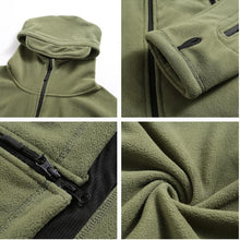 Load image into Gallery viewer, Outdoor Tactical Fleece Jacket Lightweight Uniform Soft Casual Hooded Jacket Thermal Fleece Coat Jacket With Hood Outdoor Sport Hiking Camping Clothing Training Jackets Men Thermal Warm Autumn Clothing