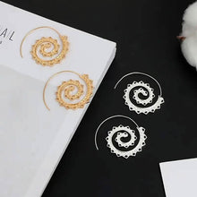 Load image into Gallery viewer, Oval Spiral Exaggerated Swirl Gear Heart Shape Earrings