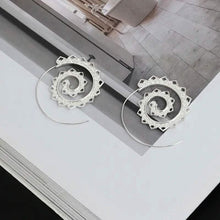 Load image into Gallery viewer, Oval Spiral Exaggerated Swirl Gear Heart Shape Earrings