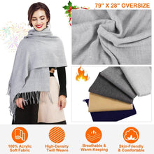 Load image into Gallery viewer, Oversize Cashmere Wool Shawl Wrap Blanket