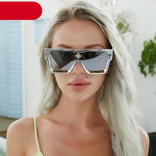 Load image into Gallery viewer, Oversized Square Shape Sunglasses For Women & Men New Luxury Design Sun Glasses For Female New Fashionable Large Frame Silver Mirror Eyewear