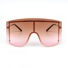 Load image into Gallery viewer, Oversized Women Blue & Yellow Gradient Sunglasses Fashionable Rimless In Metal For Female New Shades Personality Eyewear