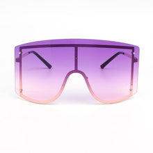 Load image into Gallery viewer, Oversized Women Blue & Yellow Gradient Sunglasses Fashionable Rimless In Metal For Female New Shades Personality Eyewear