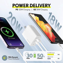 Load image into Gallery viewer, Overtime Dual Port USB A and USB C 38W Fast Charging Power Adapter