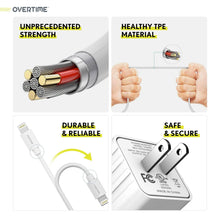 Load image into Gallery viewer, Overtime Home and Car Complete Charging Kit: Fast Wall & Car Chargers + Durable Lightning Cable