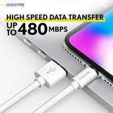 Load image into Gallery viewer, Overtime iPhone Charger Set | Apple MFi Certified Lightning Cable 6ft with Dual USB Wall Charger Adapter - White
