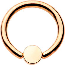 Load image into Gallery viewer, 14G 3/8 White Faux Opal Rose Gold IP BCR Captive Ring