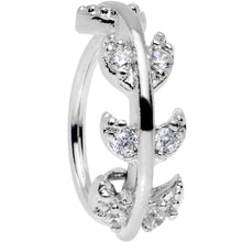 Load image into Gallery viewer, 18G Clear CZ Gem Leafy Seamless Circular Ring