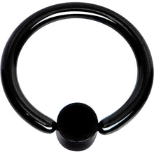 Load image into Gallery viewer, 16G 5/16 White Faux Opal 3mm Disc Black BCR Captive Ring