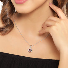 Load image into Gallery viewer, 2.32 Carat Genuine Garnet and White Diamond 14K Yellow Gold with .925 Sterling Silver Pendant