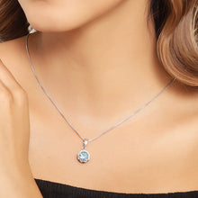 Load image into Gallery viewer, 2.32 Carat Genuine Swiss Blue Topaz and White Diamond 14K Yellow Gold with .925 Sterling Silver Pendant