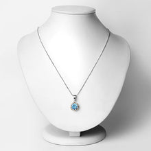 Load image into Gallery viewer, 2.32 Carat Genuine Swiss Blue Topaz and White Diamond 14K Yellow Gold with .925 Sterling Silver Pendant