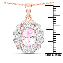 Load image into Gallery viewer, 4.26 Carat Genuine Kunzite and White Topaz .925 Sterling Silver Pendant
