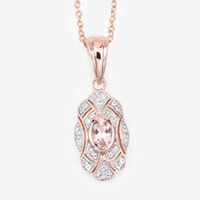 Load image into Gallery viewer, 0.52 Carat Genuine Morganite and White Topaz .925 Sterling Silver Pendant