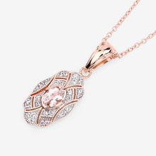 Load image into Gallery viewer, 0.52 Carat Genuine Morganite and White Topaz .925 Sterling Silver Pendant