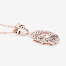 Load image into Gallery viewer, 0.52 Carat Genuine Morganite and White Topaz .925 Sterling Silver Pendant