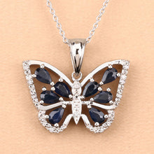 Load image into Gallery viewer, 1.67 Carat Genuine Blue Sapphire and White Zircon .925 Sterling Silver Pendant