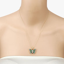 Load image into Gallery viewer, 1.91 Carat Genuine Emerald and White Zircon .925 Sterling Silver Pendant