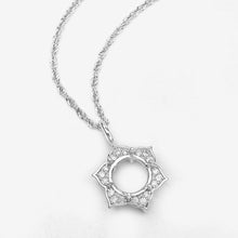 Load image into Gallery viewer, 0.14 Carat Genuine White Diamond 14K White Gold Semi Mount Pendant - holds 8.00mm Round Gemstone