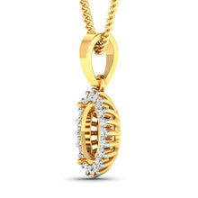 Load image into Gallery viewer, 0.13 Carat Genuine White Diamond 14K Yellow Gold Semi Mount Pendant - holds 8x6mm Oval Gemstone