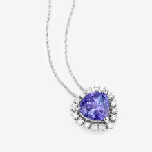 Load image into Gallery viewer, 3.25 Carat Genuine Tanzanite and White Diamond 14K White Gold Pendant