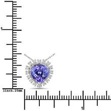 Load image into Gallery viewer, 3.25 Carat Genuine Tanzanite and White Diamond 14K White Gold Pendant