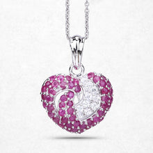 Load image into Gallery viewer, 2.65 Carat Genuine Ruby and White Sapphire .925 Sterling Silver Pendant