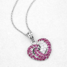 Load image into Gallery viewer, 2.65 Carat Genuine Ruby and White Sapphire .925 Sterling Silver Pendant
