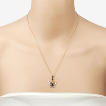 Load image into Gallery viewer, 0.92 Carat Genuine Blue Sapphire and White Zircon .925 Sterling Silver Pendant