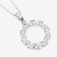 Load image into Gallery viewer, 1.10 Carat Genuine Aquamarine and White Topaz .925 Sterling Silver Pendant