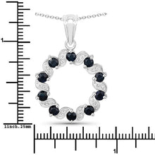 Load image into Gallery viewer, 1.30 Carat Genuine Blue Sapphire and White Topaz .925 Sterling Silver Pendant