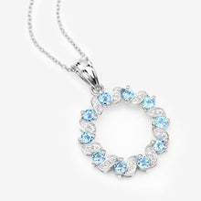 Load image into Gallery viewer, 1.30 Carat Genuine Swiss Blue Topaz and White Topaz .925 Sterling Silver Pendant