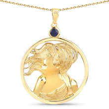 Load image into Gallery viewer, 0.27 Carat Genuine Blue Sapphire .925 Sterling Silver Pendant