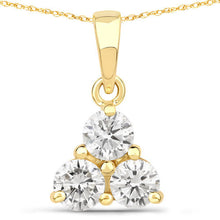 Load image into Gallery viewer, 0.75 Carat Genuine Lab Grown Diamond 14K Yellow Gold Pendant