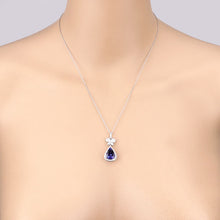 Load image into Gallery viewer, 5.54 Carat Genuine Tanzanite and White Diamond 18K White Gold Pendant