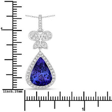 Load image into Gallery viewer, 5.54 Carat Genuine Tanzanite and White Diamond 18K White Gold Pendant