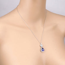 Load image into Gallery viewer, 5.54 Carat Genuine Tanzanite and White Diamond 18K White Gold Pendant