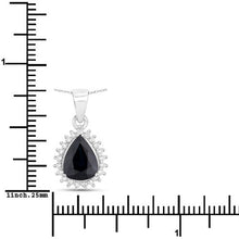 Load image into Gallery viewer, 2.09 Carat Genuine Blue Sapphire and White Diamond 14K White Gold Pendant