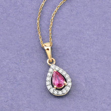 Load image into Gallery viewer, 1.03 Carat Genuine Ruby and White Diamond 14K Yellow Gold Pendant