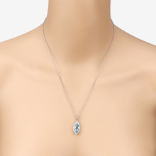 Load image into Gallery viewer, 2.55 Carat Genuine Aquamarine and White Diamond 14K White Gold Pendant