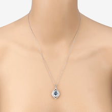 Load image into Gallery viewer, 3.82 Carat Genuine Aquamarine and White Diamond 14K White Gold Pendant